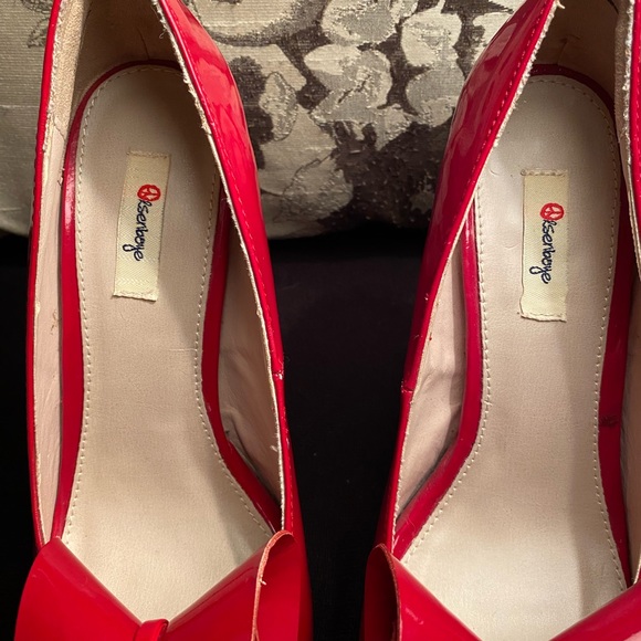 Olsenboye Red Bow Stilettos Size 8 - Picture 6 of 9